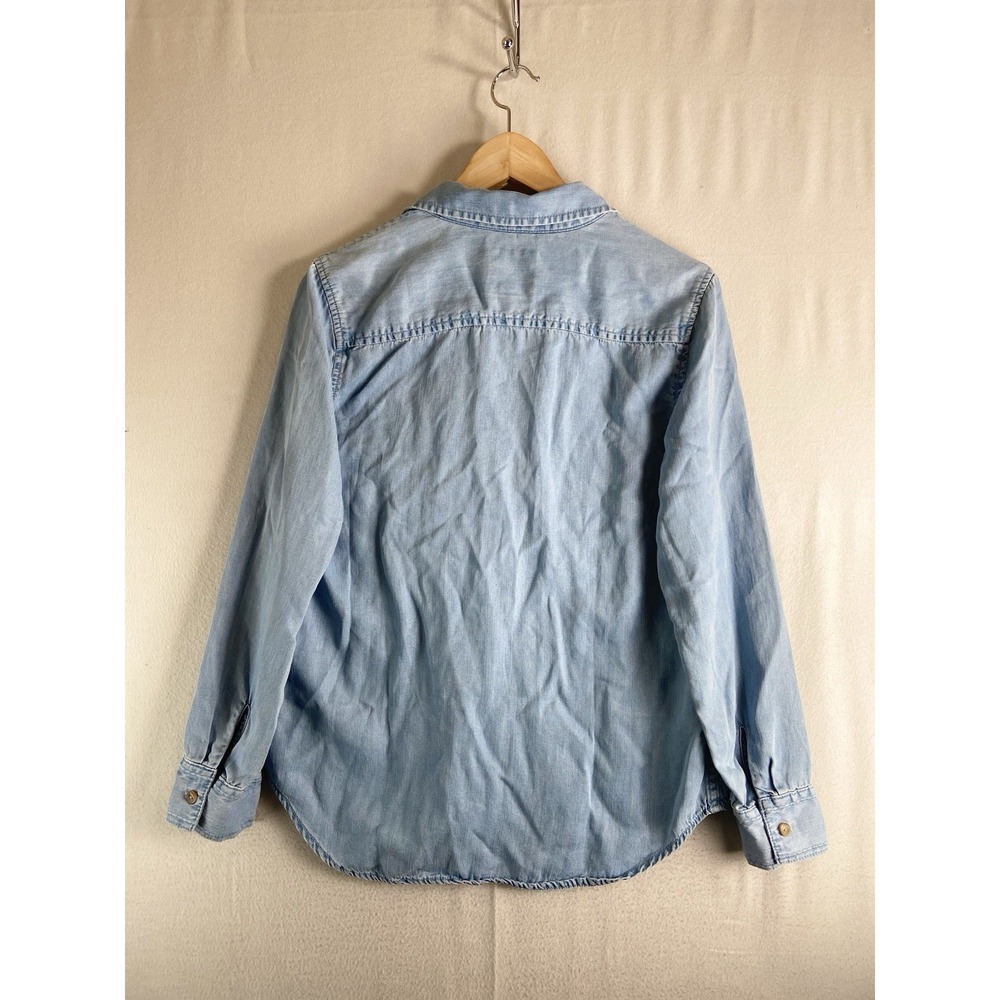 Tommy Bahama Top XS Chambray Embroidered Tunic Blue Long Sleeve Casual Shirt - Picture 3 of 9